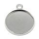 304 Stainless Steel Pendant Cabochon Settings STAS-T008-130-1
