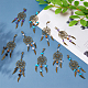 SUPERFINDINGS 5 Colors 30PCS Dream Catcher Charms Woven Web Pendants with Lobster Claw Clasps Woven Net Charms with Feather Alloy Pendants with with Gemstone Beads for Jewelry Keyrings Making HJEW-AB00526-5