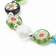 Bracelet extensible de perles de lampwork millefiori faites à la main pour cadeau de femme adolescente BJEW-JB06847-01-5