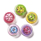 Perles acryliques rondes transparentes de placage uv avec émail OACR-K004-09-4