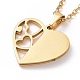 Crystal Rhinestone Heart Pendant Necklace with Vacuum Plating 304 Stainless Steel Chains for Women NJEW-E014-21G-4