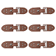 FINGERINSPIRE 6 Pairs Leather Sew-On Toggles Closures Coconut Brown PU Leather Snap Toggle with Rivets Metal Leather Clasp Fastener Replacement Snap Toggle for Shoes Coat Jacket Bags DIY Craft FIND-FG0001-84-1