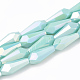 Electroplate Opaque Solid Color Glass Beads Strands EGLA-T008-12B-1