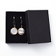 Boucles d'oreilles perle keshi perle baroque naturelle EJEW-JE03907-03-3