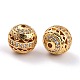 Brass Micro Pave Clear Cubic Zirconia Beads ZIRC-L075-025G-3