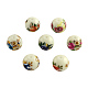 Perles rondes en verre avec motif de fleurs GFB-R004-14mm-M-1