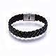 Leather Braided Cord Bracelets BJEW-E345-05A-1
