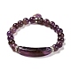 Natural Rhodonite Beads Charm Bracelets BJEW-K164-B09-1