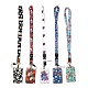 Polyester Neck Strap Lanyard with Plastic Rectangle Name Card Holders AJEW-XCP0002-33-2