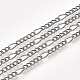 Brass Coated Iron Figaro Chain Necklace Making MAK-T006-03B-2