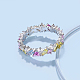 925 кольцо из стерлингового серебра с родиевым покрытием и фианитами RJEW-F150-70B-P-2