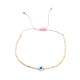 Bracelet de perles miyuki réglable graine et résine mauvais œil tressé pour femme BJEW-O187-11-2