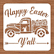 BENECREAT 12x12inch Easter Bunny Truck Painting Stencils DIY-WH0383-0029-3