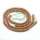 Faceted Natural Unakite Rondelle Beads Strands G-K090-10-4