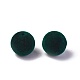 フロッキーアクリルビーズ  ラウンド  濃い緑  16mm  穴：1.8mm OACR-L011-E-14-2