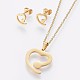 304 Stainless Steel Pendant  Necklace and Stud Earrings Jewelry Sets SJEW-K151-16G-1