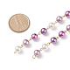 Cadena de perlas de vidrio hecha a mano AJEW-JB01134-02-2
