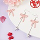 24Pcs 6 Style Deep Pink Series Spray Painted Alloy Pendants FIND-LS0001-61-6