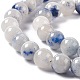 Brins de perles rondes en dumortiérite naturelle bleu blanc G-E265-01A-4