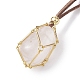 Crystal Holder Cage Necklaces NJEW-JN04586-02-5