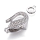 Brass Micro Pave Cubic Zirconia Lobster Claw Clasps ZIRC-M108-02A-P-2