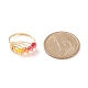 Плетеное стекло вихревое кольцо на палец RJEW-TA00046-01-4