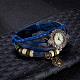 Casual Unisex Zinc Alloy and Leather Bracelet Watches BJEW-BB15599-2