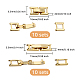 SUPERFINDINGS 20 Sets 2 Styles Brass Fold Over Clasps Necklace Bracelet Extenders Foldover Extension Clasp Long-Lasting Plated Jewelry Clasps for Jewelry Making Necklaces Bracelets DIY Crafts KK-FH0004-01-2