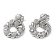 Twist Ring Clear Cubic Zirconia Stud Dangle Earrings EJEW-G373-03P-1