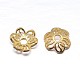 Real 18K Gold Plated 6-Petal 925 Sterling Silver Bead Caps STER-M100-04-1