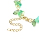 4 Uds. Conjunto de pulseras de cadena de flores con cuentas de acrílico y vidrio de 4 colores BJEW-TA00273-5
