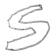 201 ステンレス鋼リンクバーチェーンネックレス男性女性用  ステンレス鋼色  19.92~20.00インチ（50.6~50.8cm） NJEW-G112-07C-P-1
