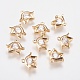 Brass Micro Pave Cubic Zirconia Charms KK-A144-003G-1