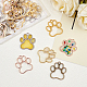 OLYCRAFT 24PCS Dog Paw Open Bezel Charms Alloy Dog Paw Frame Pendants Color-Lasting Hollow Resin Frames with Loop for Resin Jewelry Making – 6 Colors PALLOY-OC0002-05-RS-6