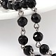 Main à facettes rondes transparentes perles de verre chaînes pour colliers bracelets faisant X-AJEW-JB00153-03-1