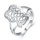 Los anillos de dedo de bronce corazón huecos clásicos RJEW-BB00254-01-1