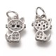 Brass Micro Pave Clear Cubic Zirconia Charms ZIRC-C020-38-6