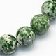 Fili di perle rotonde di diaspro spot verde naturale G-S190-8mm-1