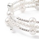 Bracelet manchette enveloppant tennis strass cristal avec perle d'imitation BJEW-XCP0001-07-3