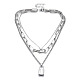 Zinc Alloy 3 Layered Necklaces NJEW-N047-004-RS-1