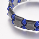 Bracelets extensibles avec perles en hématite synthétiques sans magnétiques BJEW-K183-02-2