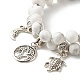 Bracelet en perles rondes tressées en howlite naturelle BJEW-JB07036-4