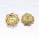 Real 18K Gold Plated 4-Petal Sterling Silver Bead Caps STER-M100-05-1