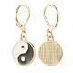 Boucles d'oreilles pendantes à levier en alliage yin yang EJEW-JE04893-03-2