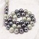 Faceted Round Shell Pearl Bead Strands X-BSHE-L012-8mm-L015-3