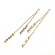 Brass Coreana Chain Tassel Big Pendants X-KK-T032-167G-2