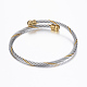 Trendy conjuntos de anillos y brazaletes de torque de 304 acero inoxidable SJEW-H073-09A-3
