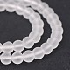 Frosted Natural Quartz Crystal Round Beads Strands G-N0151-09-6mm-1
