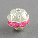 Round Brass Glass Rhinestone Beads KK-S130A-03-1