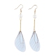 Glass Pearl Dangle Earrings EJEW-JE03995-M-2